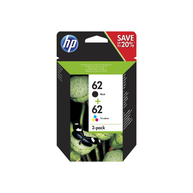 HP 62 pack de 2 cartouches authentiques d'encre noire / trois couleurs - HP  Store France