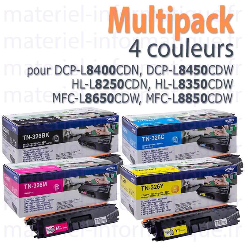 Multipack 4 Brother TN326 pour série HL-L82/83, DCP-L84xx et MFC -L8650/L8850