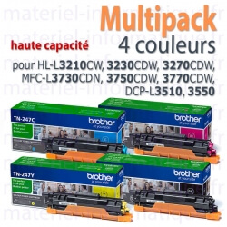Multipack 4 couleurs haute capacité Brother TN247 d'origine